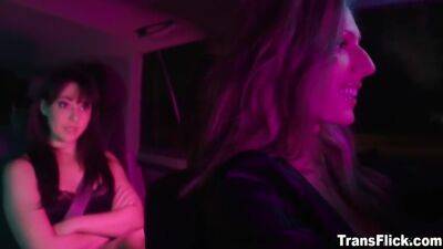 Seducing Her Driver While At The Backseat With Jade Venus And Whitney Wright - shemalez.com