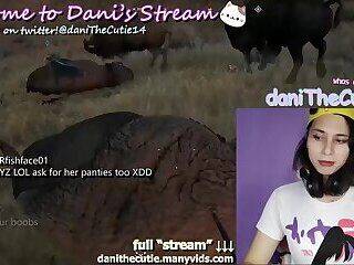 DaniTheCutie - streamer tgirl DaniTheCutie gets tipped by a viewer to show her boobs and fuck herself live - ashemaletube.com